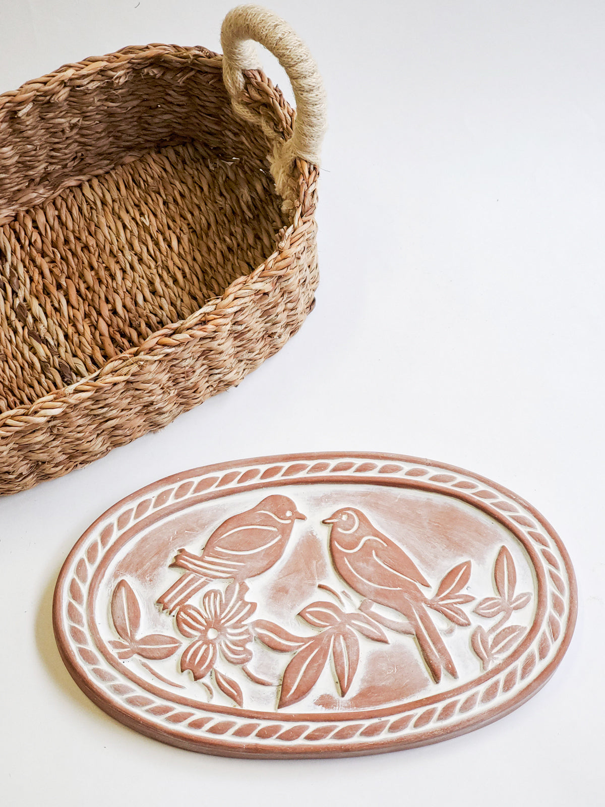 Bread Warmer & Basket - Lovebirds Oval-4